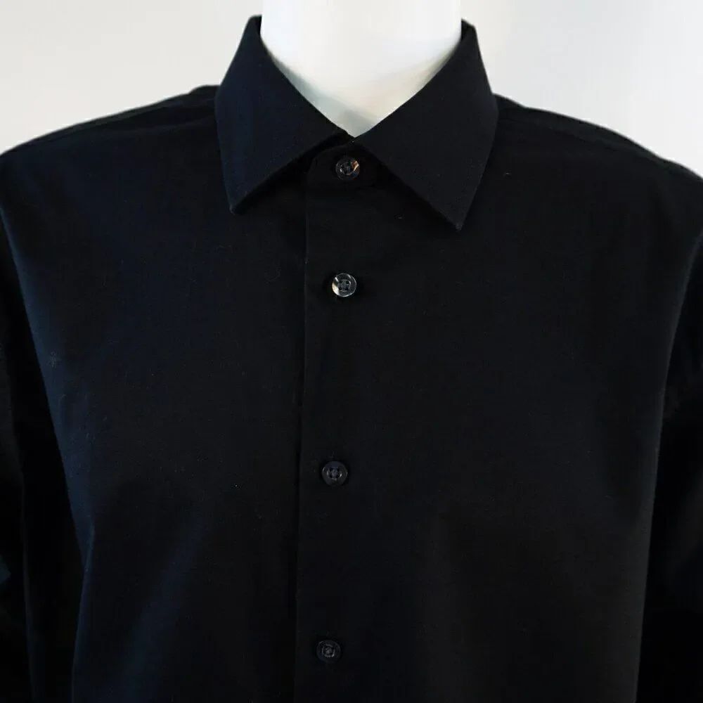 Goodfellow & Co Mens Dress Shirt XL 17-17.5 Black Standard Fit Button Up